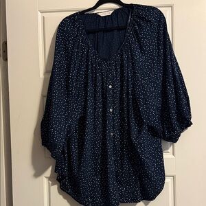 Navy Polka Dot Women's Top